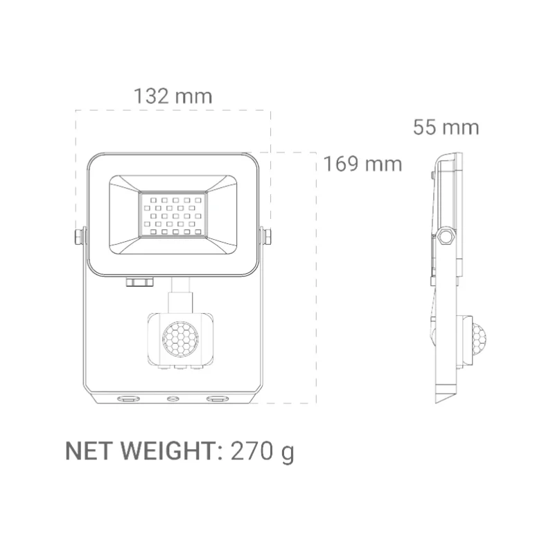 DIMENZIJE LED REFLEKTOR AFS-20WH