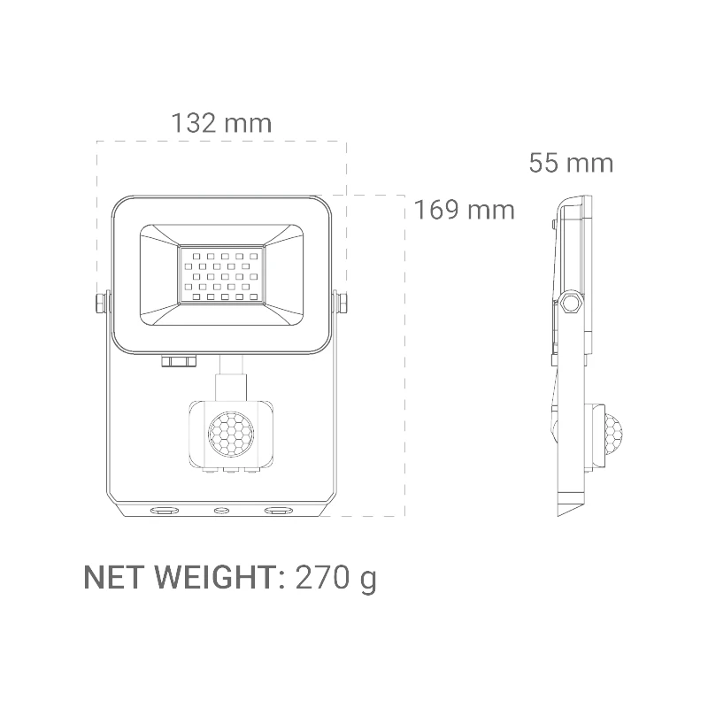 DIMENZIJE LED REFLEKTOR AFS-20WH