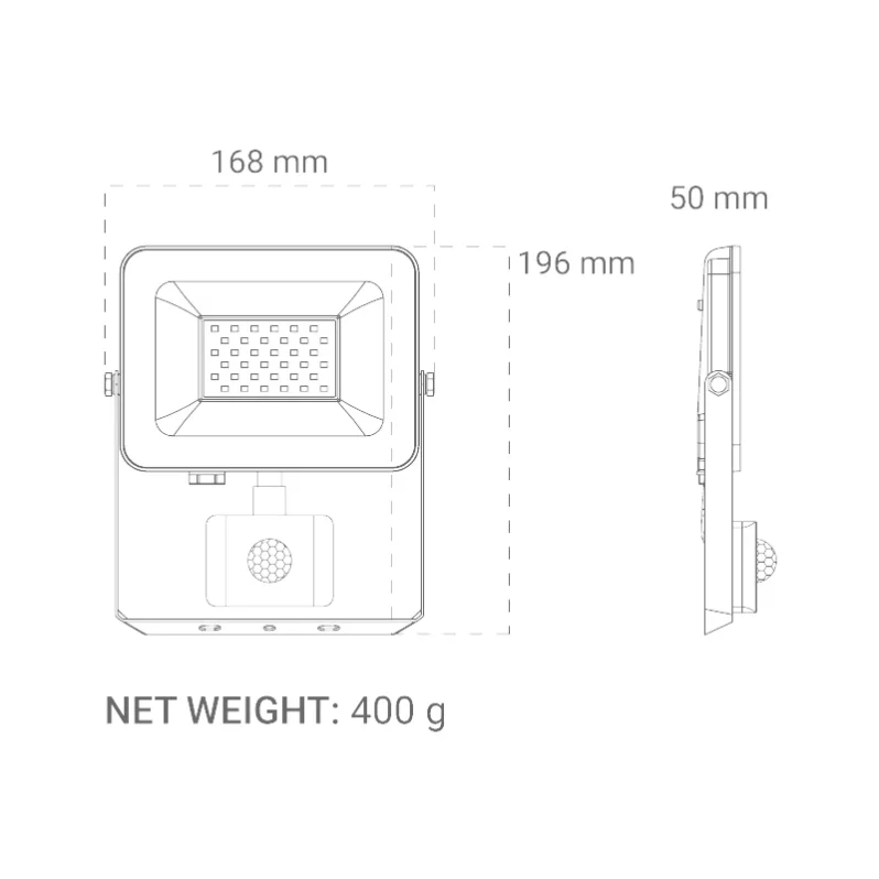 DIMENZIJE LED REFLEKTOR AFS-20BK