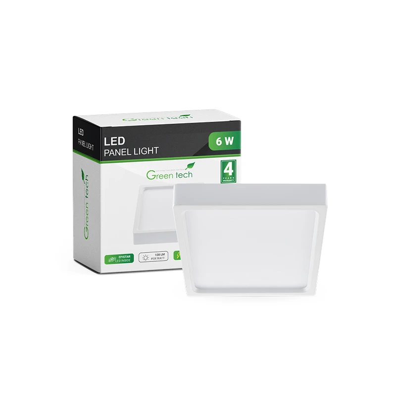 led panel nadgradni 6w 6000k kvadratni