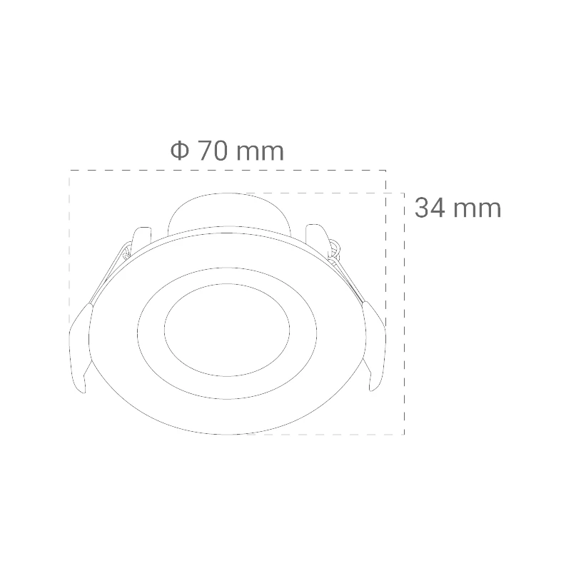 LED DOWNLIGHT 3W CRNI DIMENZIJE