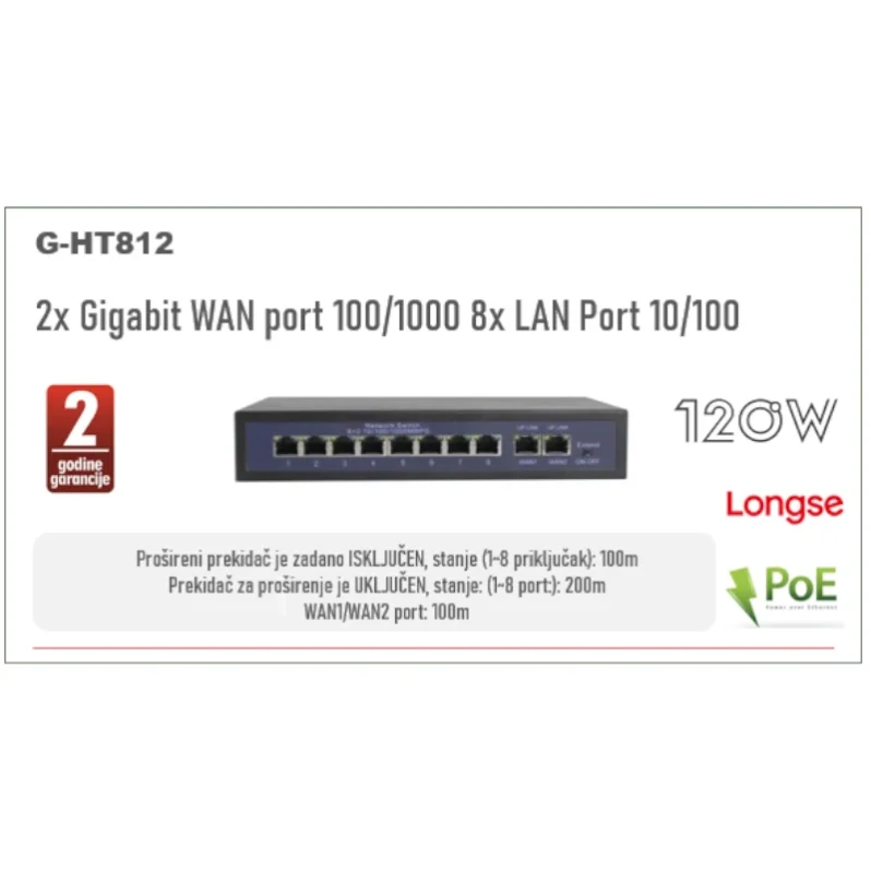 POE SITCH 8CH 1Gb/s WAN