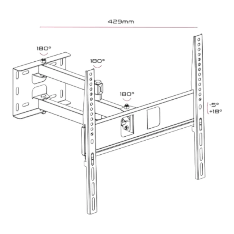 DIMENZIJE NOSAČ ZA VELIKE TV ZGLOBNI JL41805/UNI